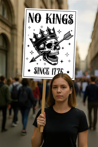No Kings In America Protest Sign, Anti-Trump Resistance, Political Activist Poster, Rally Sign, Resist Fascism Protest Poster