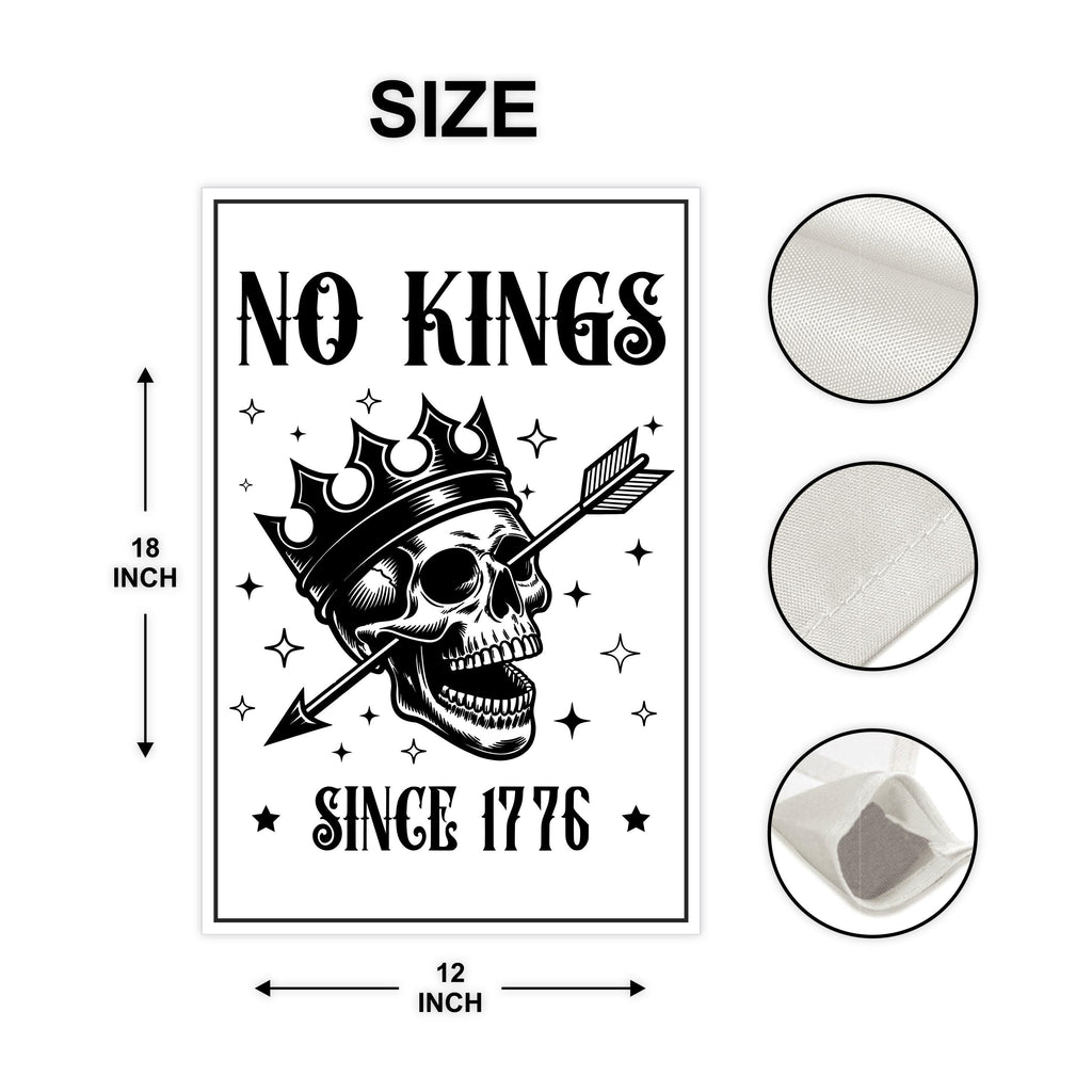 No Kings In America Protest Garden Flag, Double Sided, Resist Hate, Anti-Trump Flag, Resist Racism Flag, Resist Fascism Flag