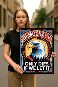 Democracy Only Dies If We Let It. Protest Sign, Anti-Trump Resistance, Political Activist Poster, Rally Sign, Resist Fascism Protest Poster