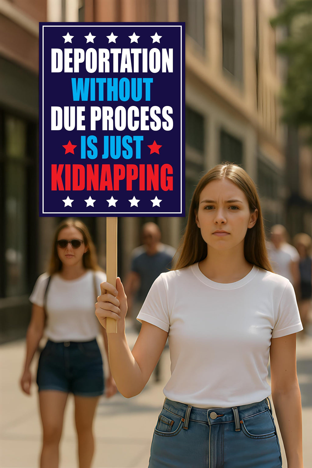 Deportation Without Due Process Is Just Kidnapping Protest Sign, Anti-Trump, Political Activist Rally Sign, Resist Fascism Protest Poster