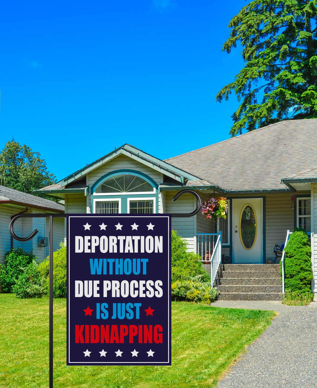 Deportation Without Due Process Is Just Kidnapping Protest Garden Flag, Resist Hate, Anti-Trump, Resist Racism, Resist Fascism Flag