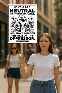 If You Are Neutral in Situations of Injustice Protest Sign, Anti-Trump, Political Activist Rally Sign, Resist Fascism Protest Poster