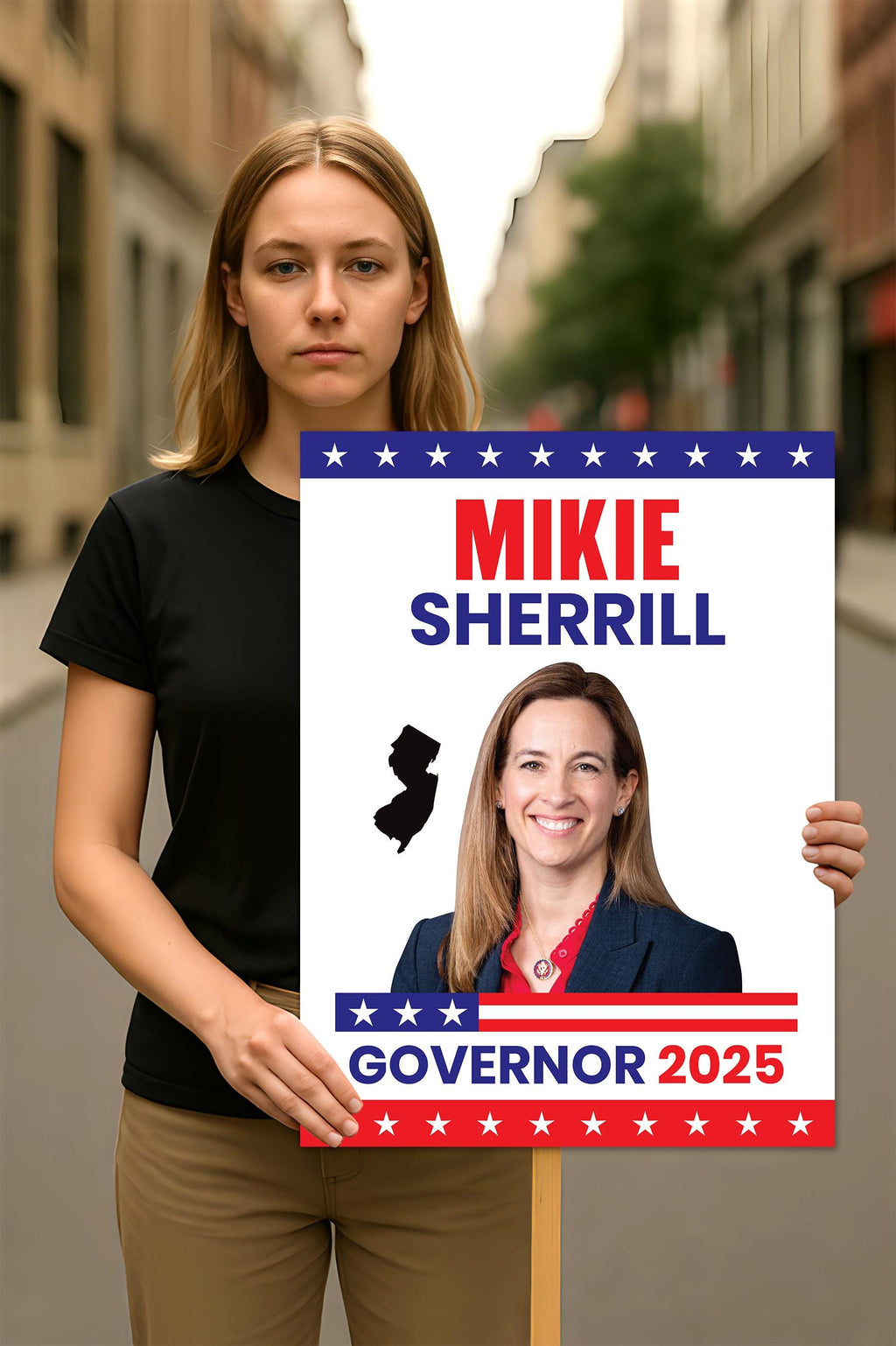 Mikie Sherrill For New Jersey Governor 2025 Election Sign, Political Campaign Sign, Governor Election 2026 Race Poster Sign