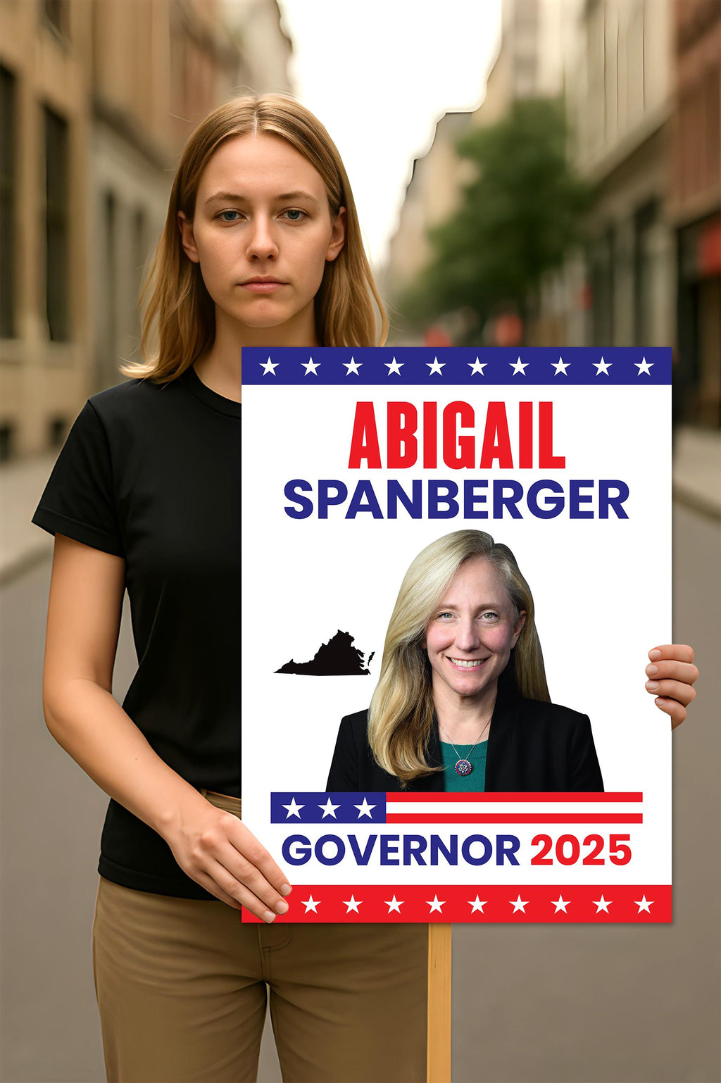 Abigail Spanberger For Virginia Governor 2025 Election Sign, Political Campaign Sign, Governor Election 2026 Race Poster Sign