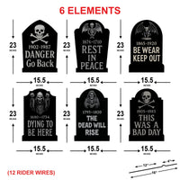 RIP Halloween Tombstone Yard Signs, Outdoor Cemetery Gravestone Decorations, Waterproof Halloween Lawn Décor for Haunted Yard or Party