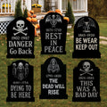 RIP Halloween Tombstone Yard Signs, Outdoor Cemetery Gravestone Decorations, Waterproof Halloween Lawn Décor for Haunted Yard or Party