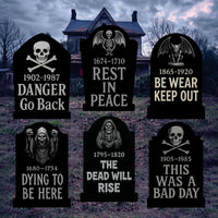 RIP Halloween Tombstone Yard Signs, Outdoor Cemetery Gravestone Decorations, Waterproof Halloween Lawn Décor for Haunted Yard or Party