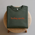 Feeling Spooky Embroidered Sweatshirt, Salem Witch Hoodie, Cute Fall Shirt, Spooky Season Long Sleeve Shirt, Minimal Embroidery Gift for Her