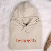 Salem Witch Embroidered Hoodie, Feeling Spooky Sweatshirt, Cute Fall Shirt, Spooky Season Long Sleeve Shirt, Minimal Embroidery Gift for Her