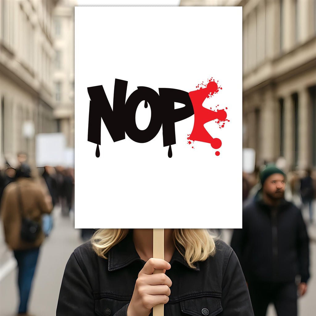 No Kings In America Protest Sign, Anti-Trump Resistance, Political Activist Rally Sign, Resist Racism, Resist Fascism Protest Poster