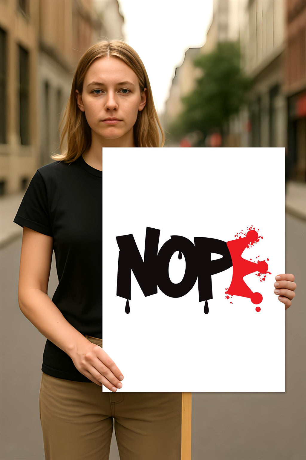 No Kings In America Protest Sign, Anti-Trump Resistance, Political Activist Rally Sign, Resist Racism, Resist Fascism Protest Poster