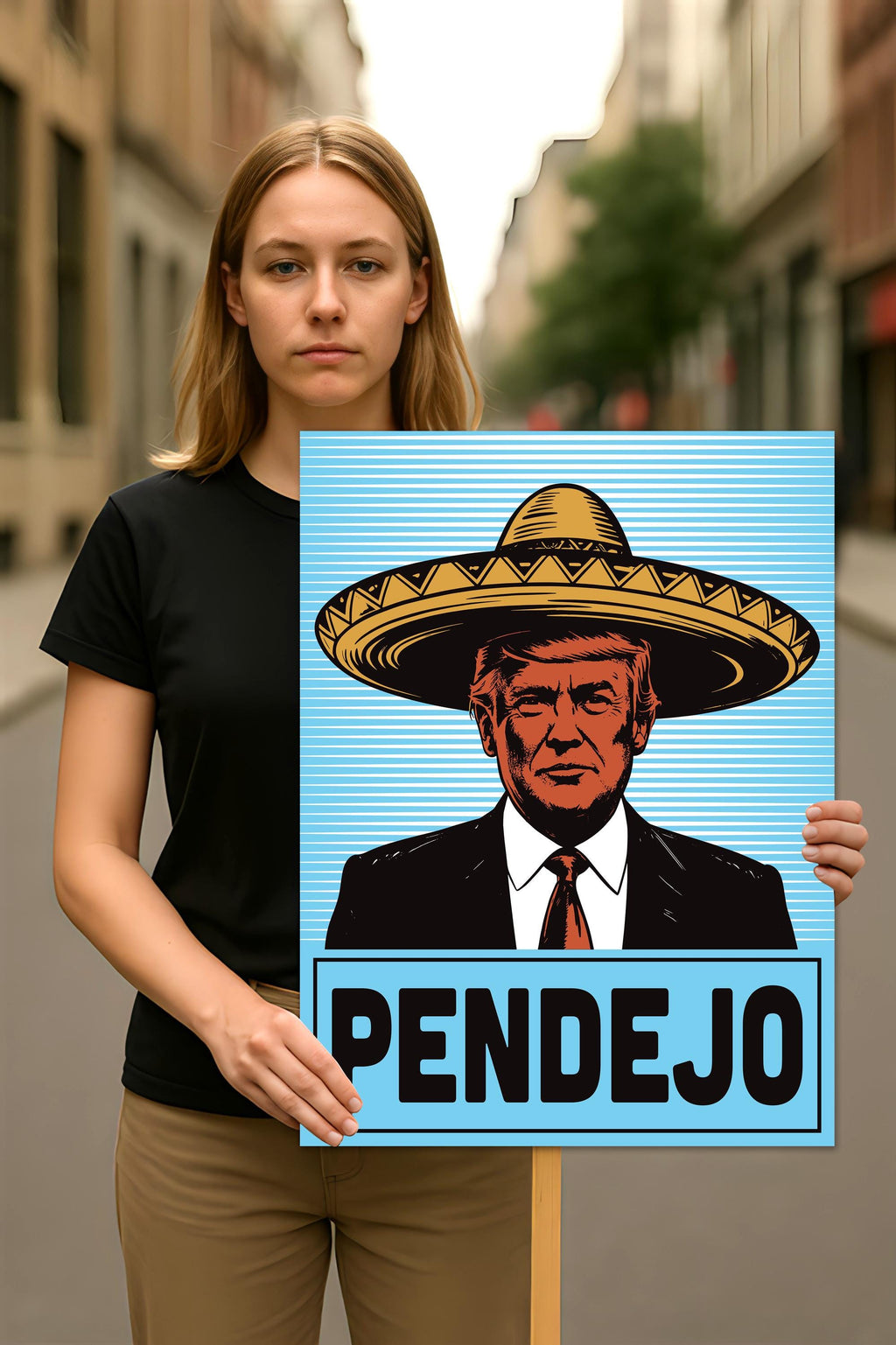 Pendejo No Kings In America Protest Sign, Anti-Trump Resistance, Political Activist Rally Sign, Resist Racism, Resist Fascism Protest Poster