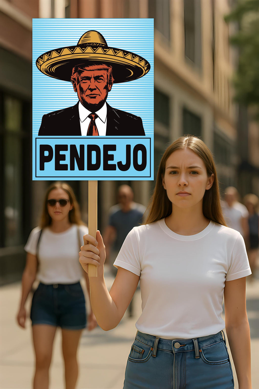 Pendejo No Kings In America Protest Sign, Anti-Trump Resistance, Political Activist Rally Sign, Resist Racism, Resist Fascism Protest Poster