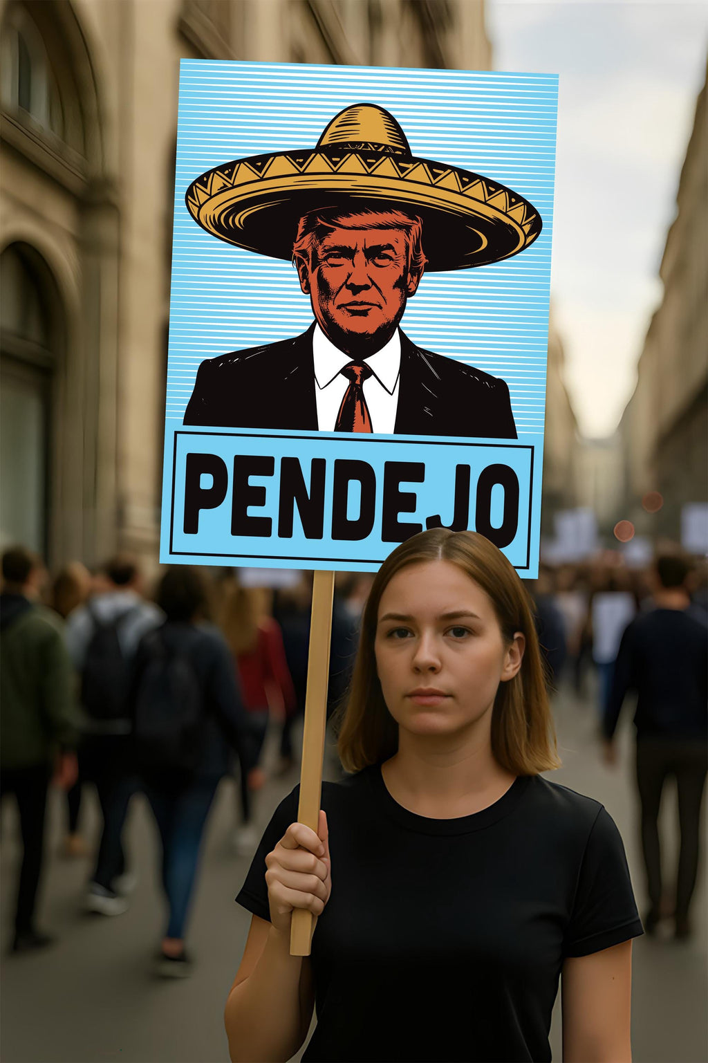 Pendejo No Kings In America Protest Sign, Anti-Trump Resistance, Political Activist Rally Sign, Resist Racism, Resist Fascism Protest Poster