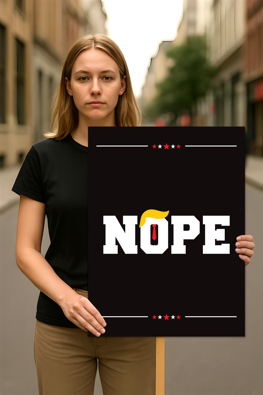 No Kings In America Protest Sign, Anti-Trump Resistance, Political Activist Rally Sign, Resist Racism, Resist Fascism Protest Poster