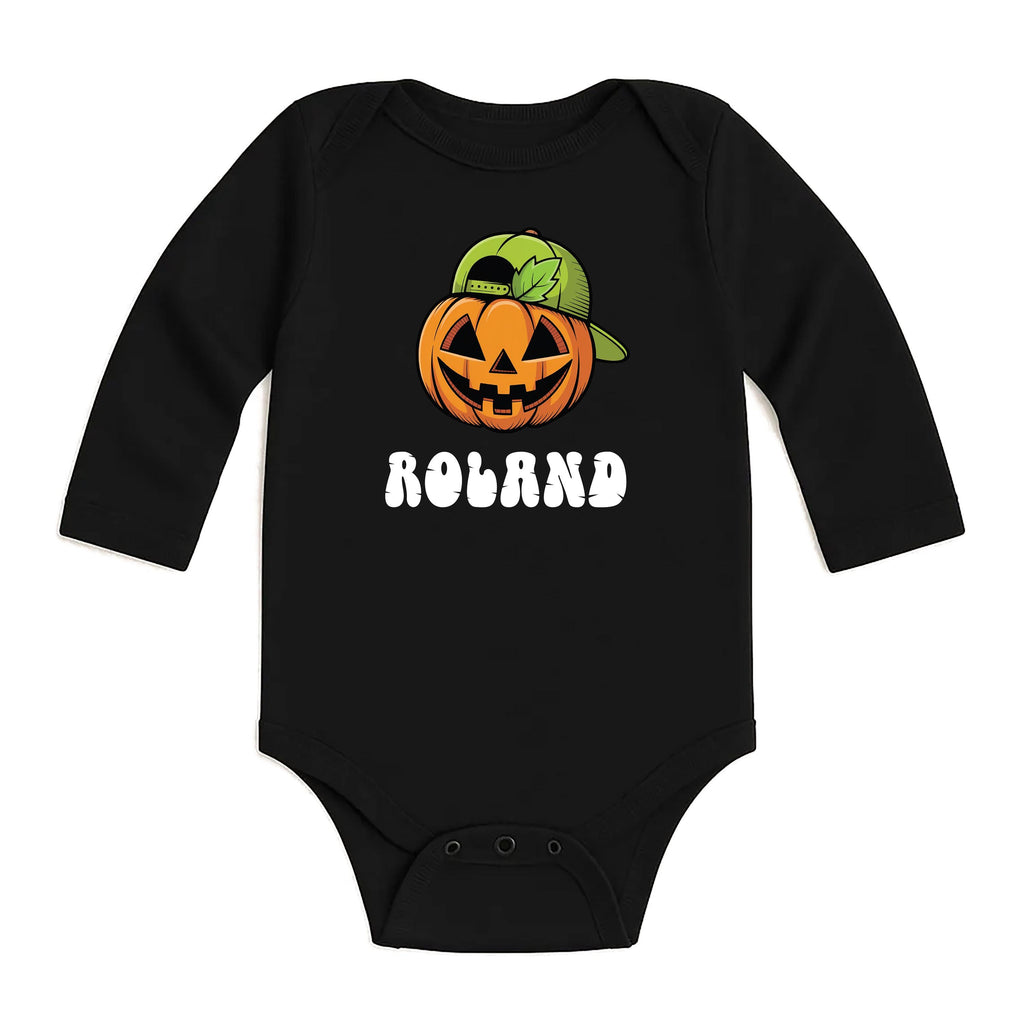 Personalized Boys Fall Baby Shirt, Pumpkin Baby Bodysuit, Toddler Sweatshirt - Custom Name Halloween Outfit, Cute Boy Pumpkin Clothes
