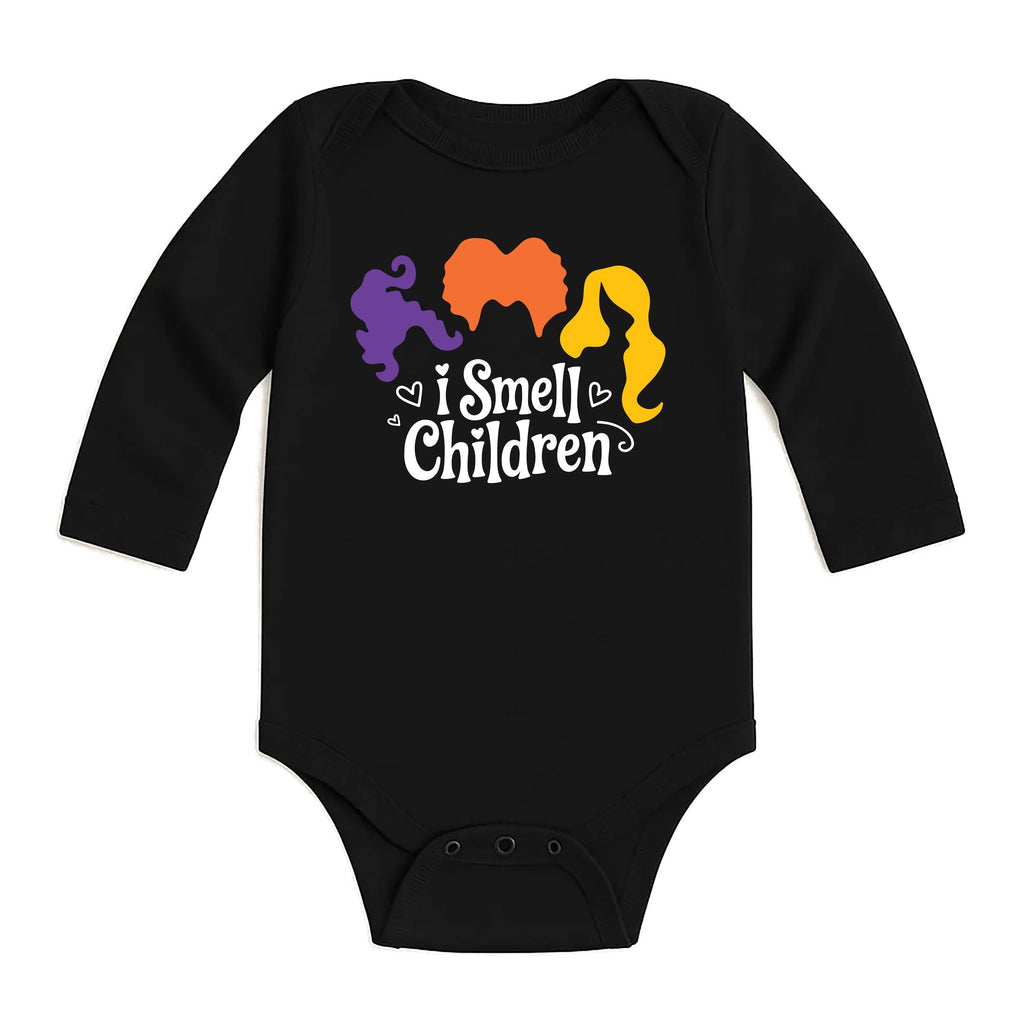 I Smell Children Baby Bodysuit, Funny Hocus Pocus Baby Shirt, Toddler Sweatshirt - Halloween Baby Outfit, Cute Witchy Fall Costume