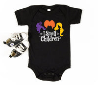 I Smell Children Baby Bodysuit, Funny Hocus Pocus Baby Shirt, Toddler Sweatshirt - Halloween Baby Outfit, Cute Witchy Fall Costume