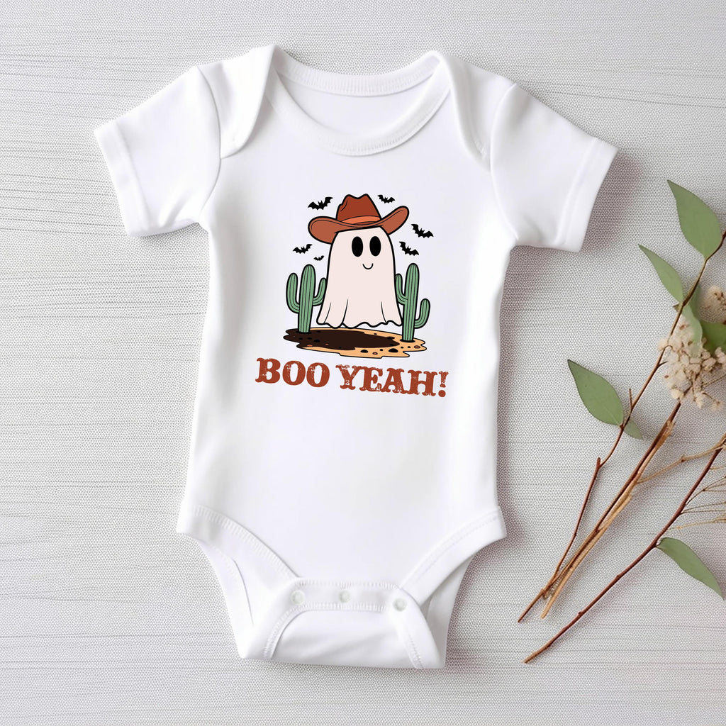 Retro Boo Ya Baby Shirt, Boo Yeah Ghost Baby Bodysuit, Toddler Sweatshirt - Cute Halloween Outfit, Funny Spooky Fall Baby Costume