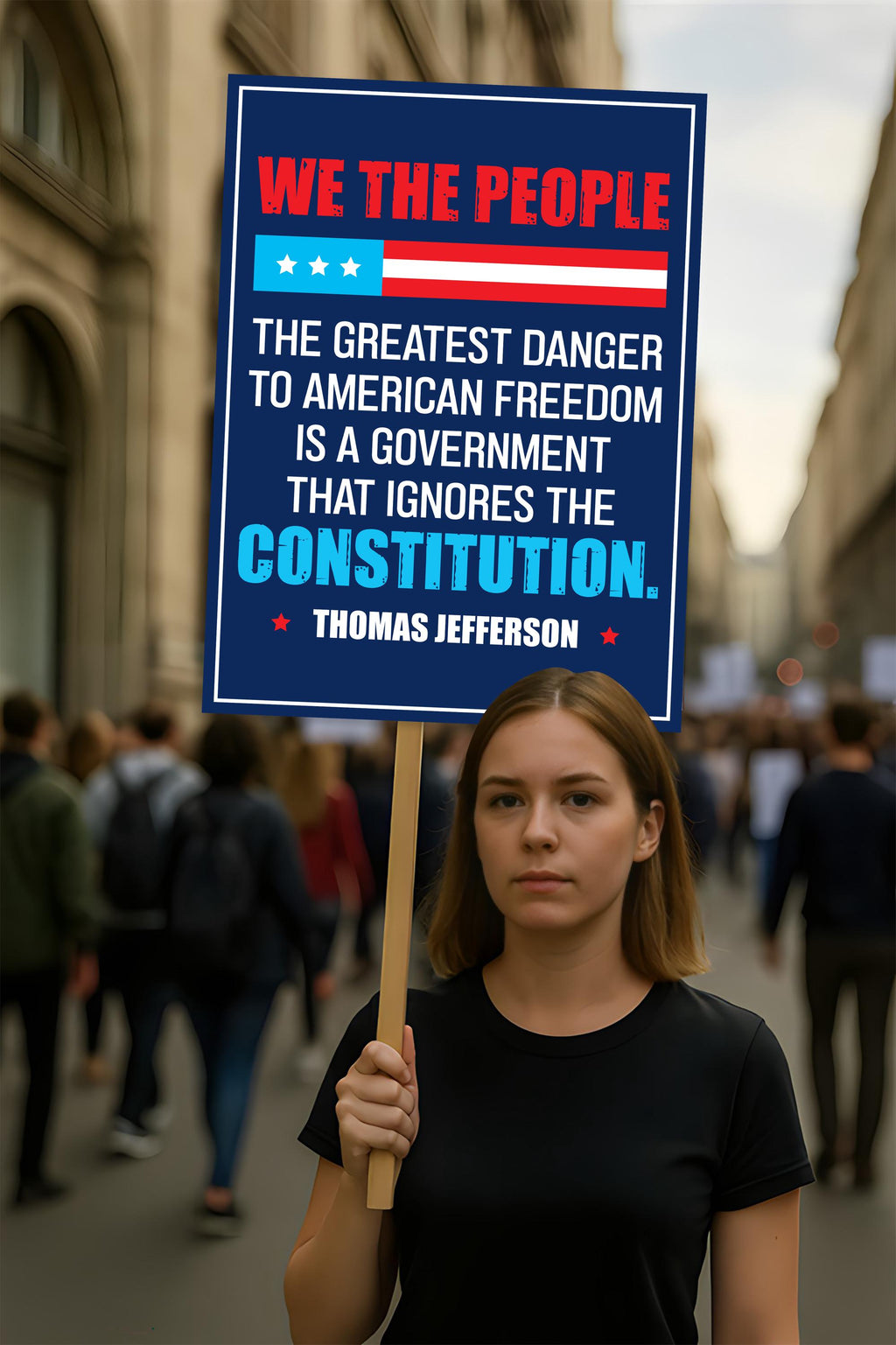 The Greatest Danger To Freedom Resist Protest Sign, Anti-Trump, Political Activist Rally Sign, Resist Fascism Protest Poster