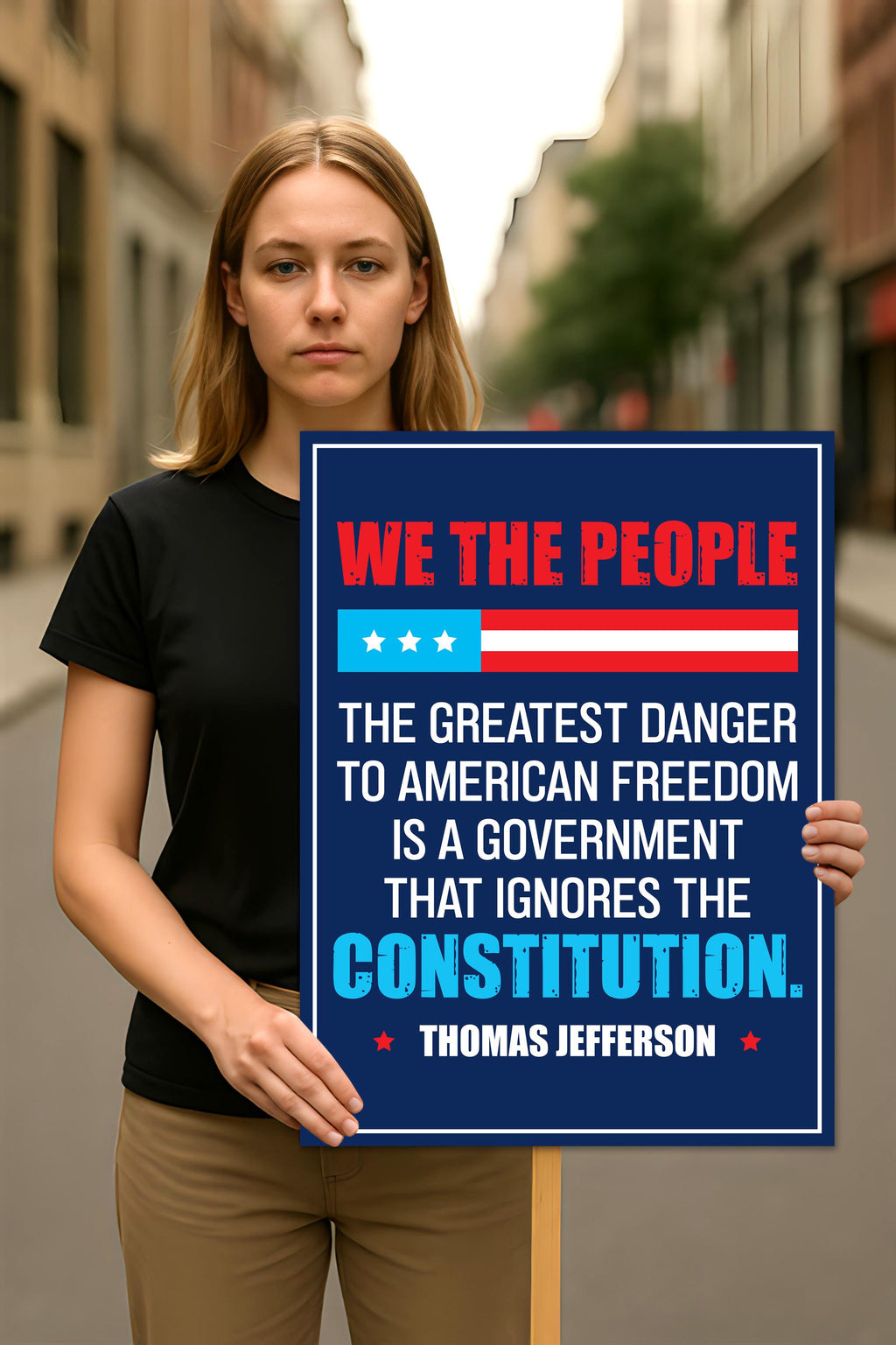 The Greatest Danger To Freedom Resist Protest Sign, Anti-Trump, Political Activist Rally Sign, Resist Fascism Protest Poster