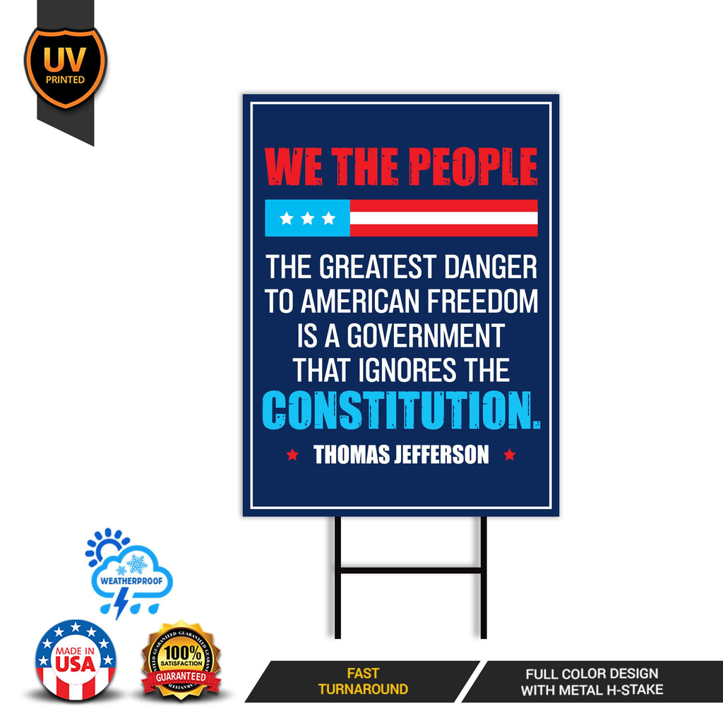 The Greatest Danger To Freedom Yard Sign - Resist Hate Lawn Sign, Anti-Trump, No Kings Liberty, Resist Fascism Yard Sign with Metal H-Stake