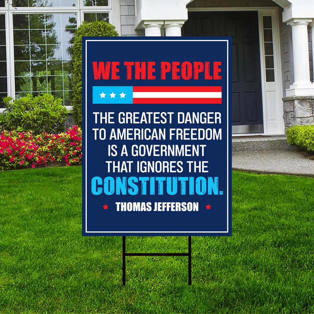 The Greatest Danger To Freedom Yard Sign - Resist Hate Lawn Sign, Anti-Trump, No Kings Liberty, Resist Fascism Yard Sign with Metal H-Stake