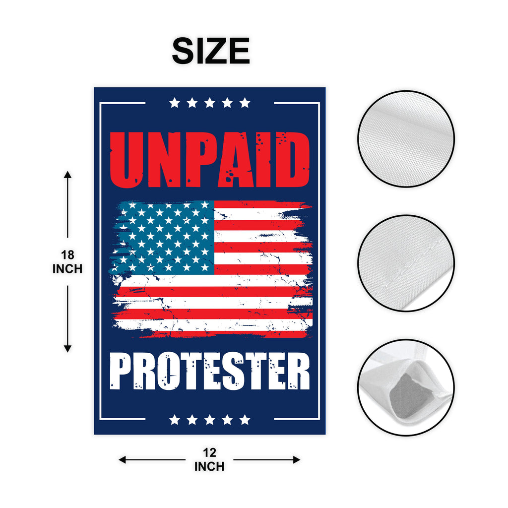 Unpaid Protester Resist Protest Garden Flag, 12x18 Inch Double Sided, Resist Hate, Anti-Trump Flag, Resist Racism Flag, Resist Fascism Flag