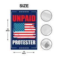 Unpaid Protester Resist Protest Garden Flag, 12x18 Inch Double Sided, Resist Hate, Anti-Trump Flag, Resist Racism Flag, Resist Fascism Flag