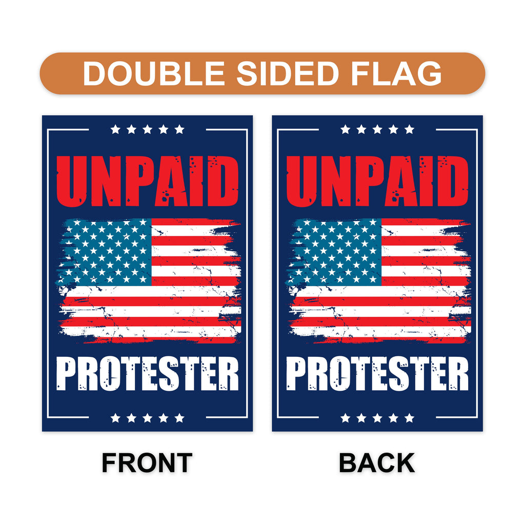 Unpaid Protester Resist Protest Garden Flag, 12x18 Inch Double Sided, Resist Hate, Anti-Trump Flag, Resist Racism Flag, Resist Fascism Flag