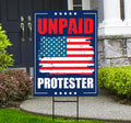 Unpaid Protester Resist Protest Yard Sign - Resist Hate Lawn Sign, Anti-Trump, No Kings Liberty, Resist Fascism Yard Sign with Metal H-Stake