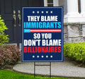 Immigrants Make America Great Resist Protest Yard Sign - Resist Hate Lawn Sign, Anti-Trump, Resist Fascism Yard Sign with Metal H-Stake