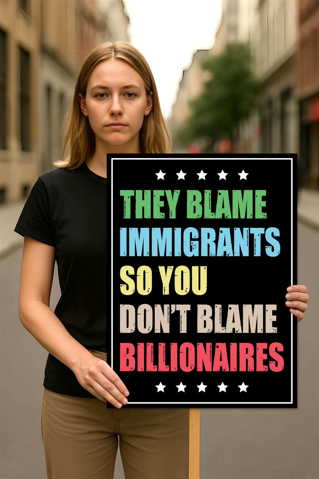 Immigrants Make America Great Protest Sign, Anti-Trump, Political Activist Rally Sign, Resist Racism, Resist Fascism Protest Poster