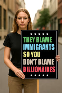Immigrants Make America Great Protest Sign, Anti-Trump, Political Activist Rally Sign, Resist Racism, Resist Fascism Protest Poster