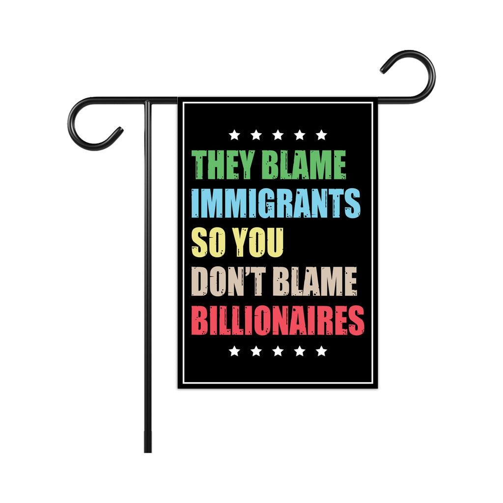 Immigrants Make America Great Protest Garden Flag, 12x18 Inch Double Sided, Resist Hate, Anti-Trump Sign, Resist Racism Flag, Resist Fascism Sign