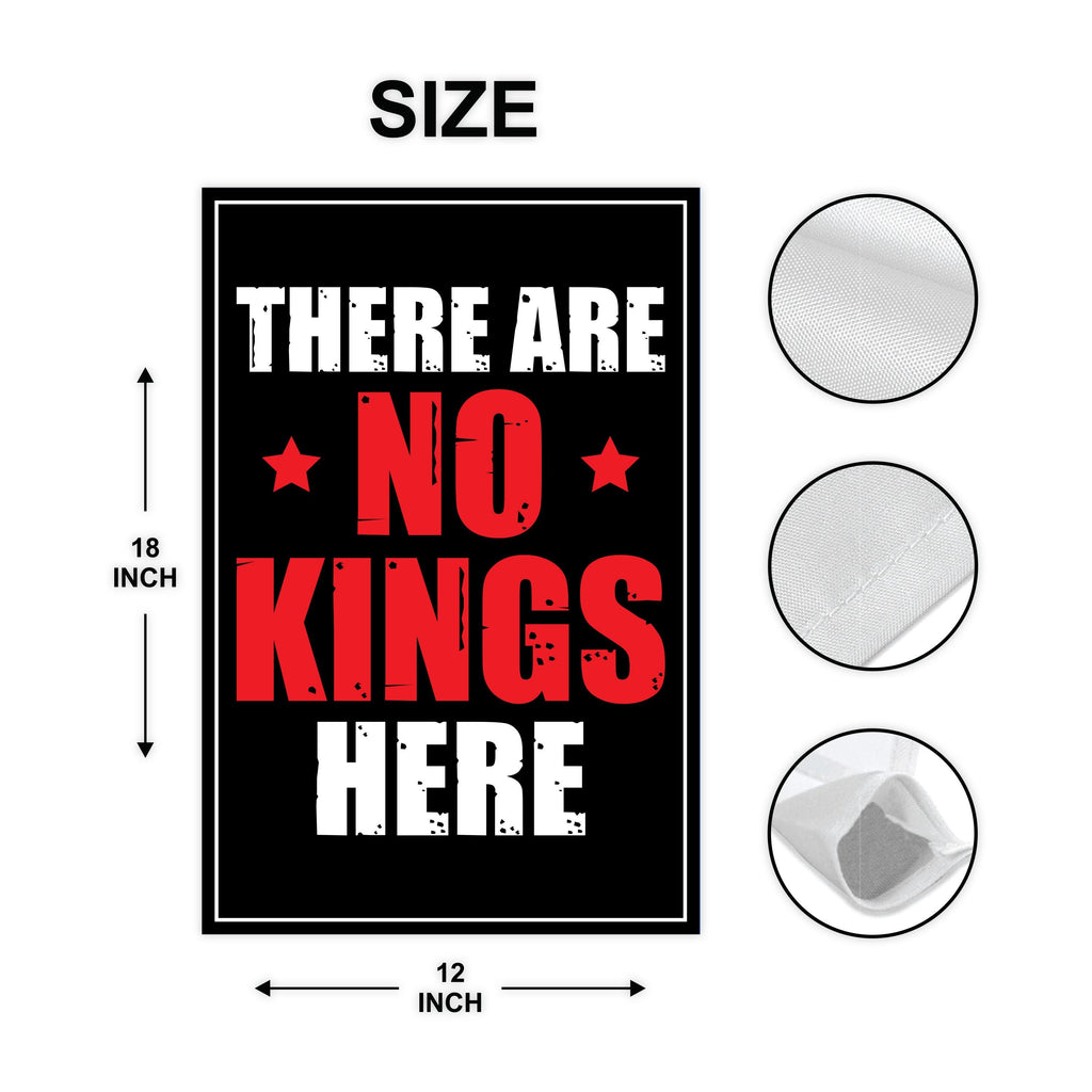 No Kings In America Garden Flag, 12x18 Inch Double Sided, Resist Hate Flag, Anti-Trump Flag, Resist Racism Flag, Resist Fascism Flag