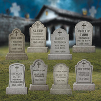 Vintage Halloween Tombstone Yard Signs with Stakes, Scary Graveyard Outdoor Decorations, Waterproof Cemetery Décor for Lawn or Party