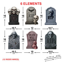 Scary Graveyard Tombstone Yard Signs, Hocus Pocus Halloween Decorations with Stakes, Outdoor Waterproof Headstone Lawn Décor for Party