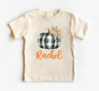 Custom Pumpkin Baby Bodysuit, Personalized Name Fall Baby Shirt, Toddler Sweatshirt - Cute Autumn Outfit, Baby's First Fall Announcement