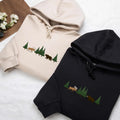 Moose Embroidered Hoodie, Embroidered Bear Sweatshirt, Monochromatic Nature Shirt, Cottagecore Long Sleeve Shirt, Christmas Gift Idea