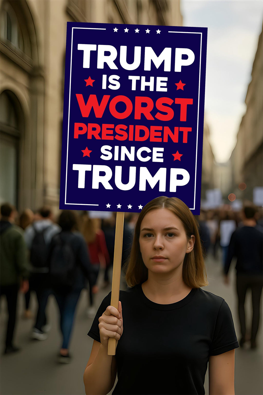 Trump Is the Worst President Since Trump Protest Sign, Anti-Trump, Political Activist Rally Sign, Resist Racism, Resist Fascism Poster
