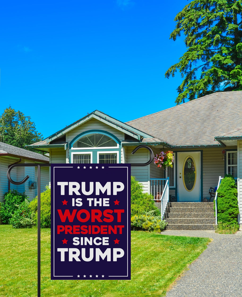 Trump Is the Worst President Since Trump Garden Flag, Double Sided, Resist Hate, Anti-Trump, Resist Racism, Resist Fascism, Political Flag