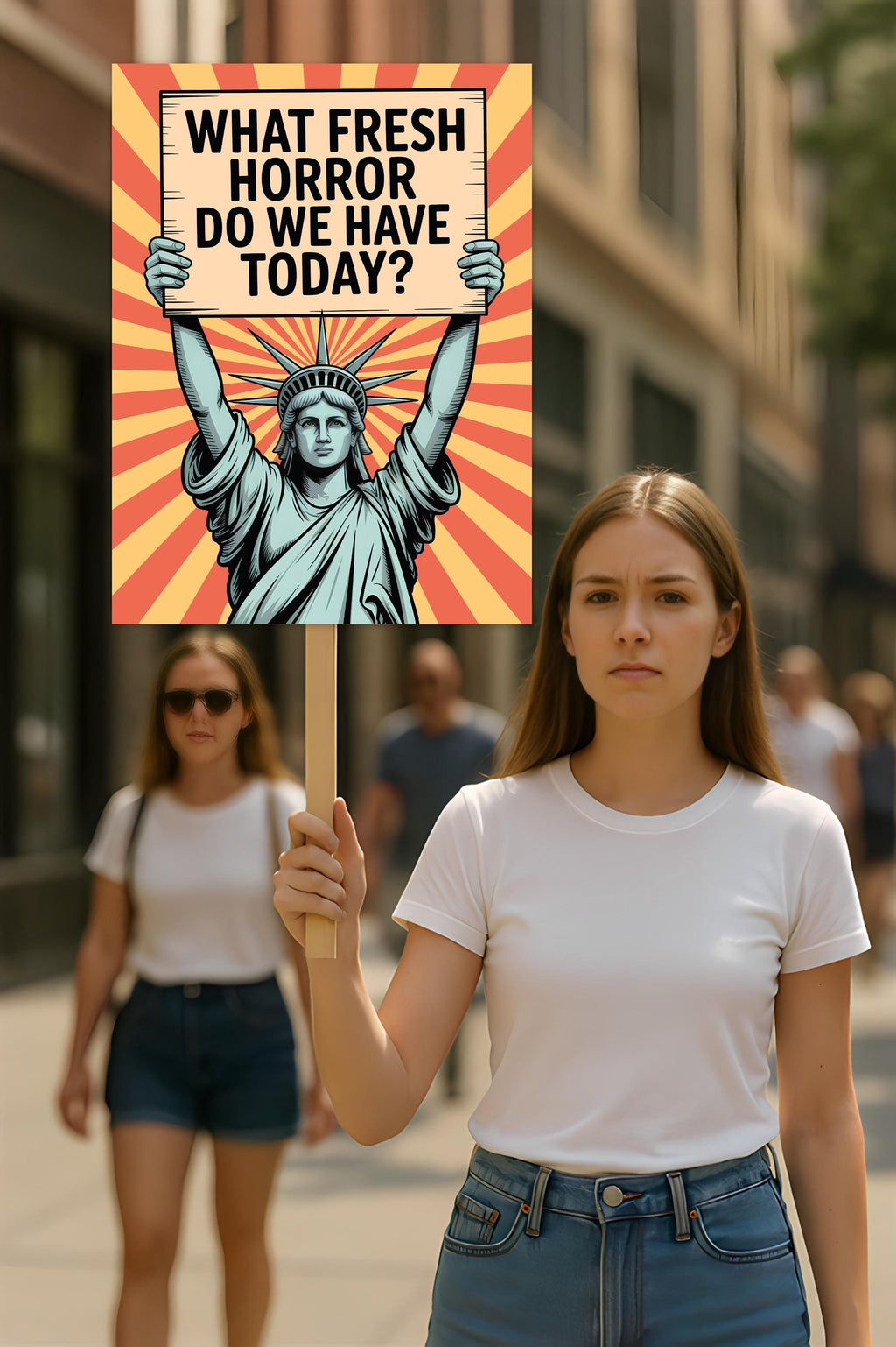 What Fresh Horror Do We Have Today? Protest Sign, Anti-Trump, Political Activist Rally Sign, Resist Racism, Resist Fascism Poster