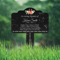 Personalized In Loving Memory Floral Memorial Yard Sign 10” x 14”, Rust-free Aluminum Tree Marker, Outdoor Garden Sign with Integrated Stake