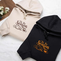 Tis the Season Embroidered Hoodie, Pumpkin Spice Latte Sweatshirt, Fall Shirt, Touchdown Long Sleeve Shirt, Thanksgiving Gift Idea