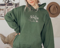 Tis the Season Embroidered Hoodie, Pumpkin Spice Latte Sweatshirt, Fall Shirt, Touchdown Long Sleeve Shirt, Thanksgiving Gift Idea