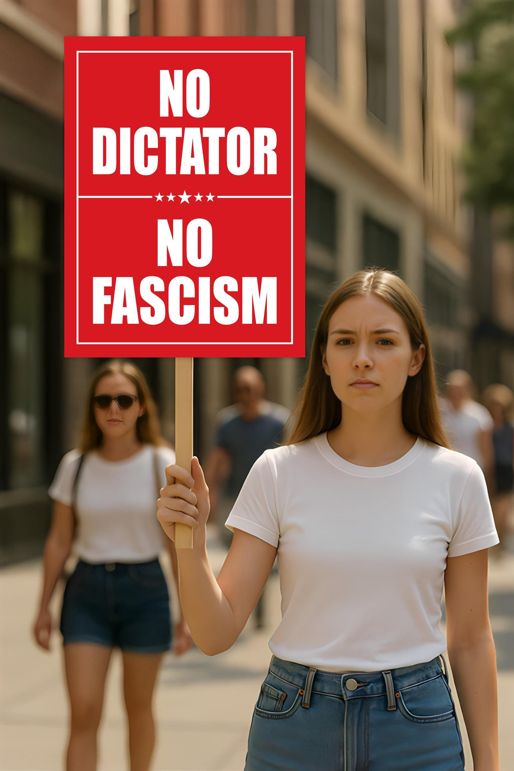 No Dictator, No Fascism Protest Sign, Anti-Trump Resistance, Political Activist Poster, Rally Sign, Resist Fascism Protest Poster
