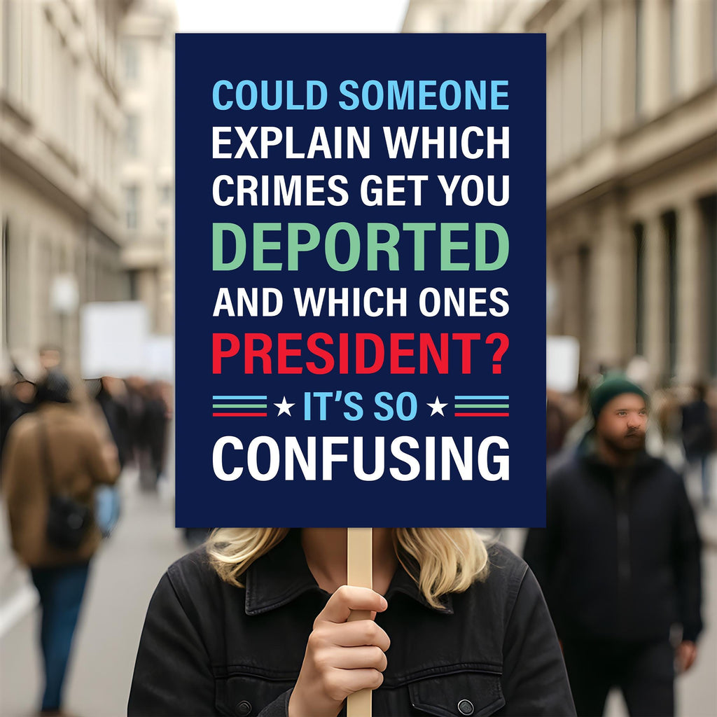 Which Crimes Get You Deported Protest Sign, Resist Hate, Anti-Trump, Resist Racism, Resist Fascism, Political Activist Poster Rally Sign