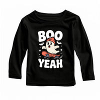 Boo Yeah Baby Bodysuit, Retro Ghost Baby Shirt, Halloween Toddler Sweatshirt - Skater Themed Outfit, Cute Spooky Fall Baby Clothes