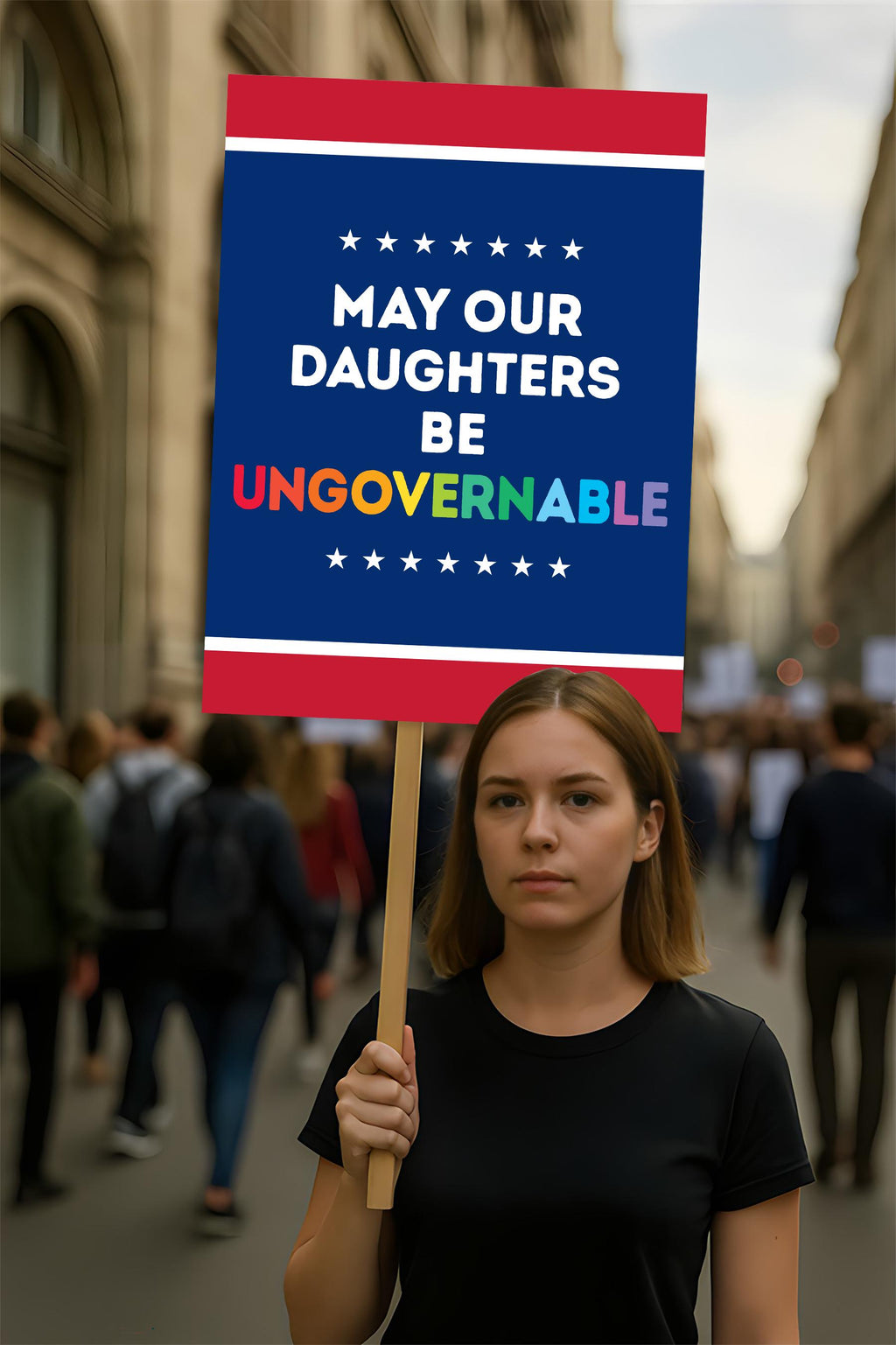 May Our Daughters Be Ungovernable Protest Sign, Anti-Trump Resistance, Political Activist Poster, Rally Sign, Resist Fascism Protest Poster
